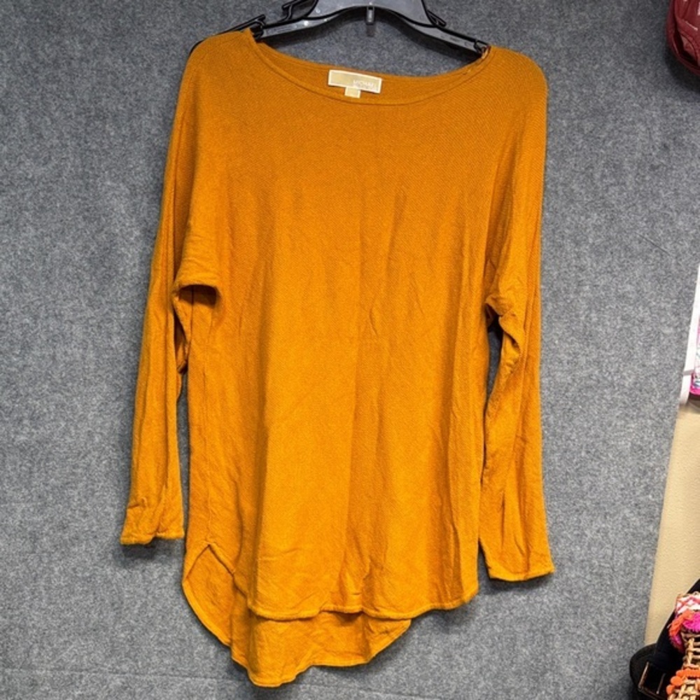 Michael Kors Golden yellow Long Sleeve thermal cotton viscose Top M